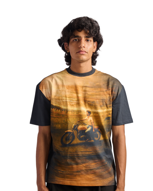 ENGINE GARAM, DIL NARAM- OVERSIZED FIT PRINTED T-SHIRT