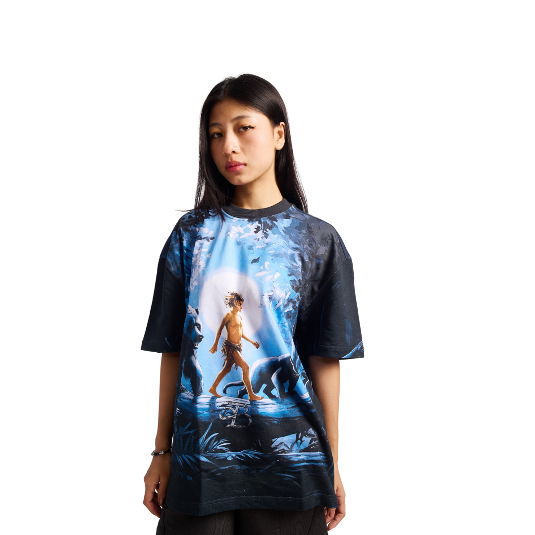 MOWGLI- OVERSIZED FIT PRINTED T-SHIRT