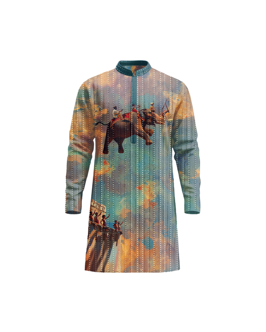 BREAKING PARAMPARAS - REGULAR FIT PRINTED EMBROIDERED KURTA SET
