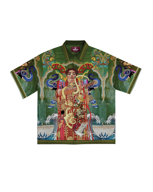AN EVIL DOER AND A WELL WISHER, CALL HER BOTH- RELAXED FIT PRINTED SHIRT