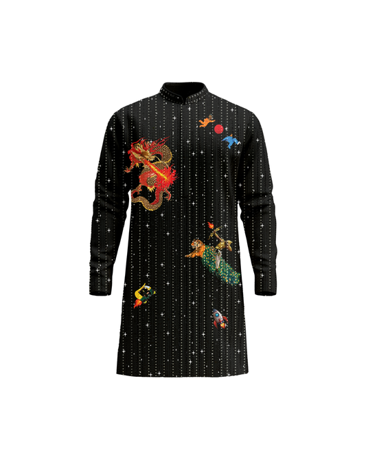 ZERO GRAVITY INTIMIDATION - REGULAR FIT PRINTED EMBROIDERED KURTA SET