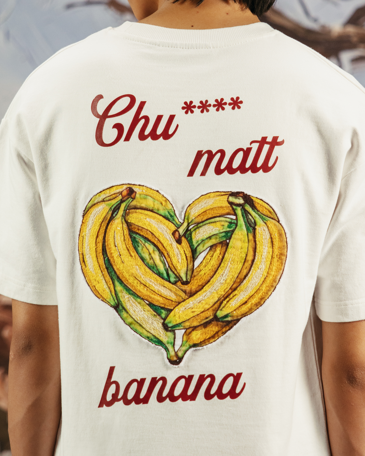 CHU**** MAT BANANA- REGULAR FIT EMBROIDERED T-SHIRT