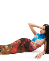 ROAR & REALM - BODYCON PRINTED MESH DRESS