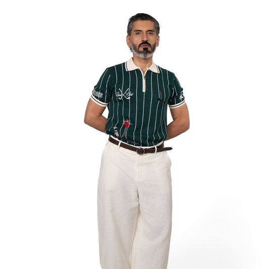 VINTAGE GOLF POLO - YARN-DYED JACQUARD KNIT