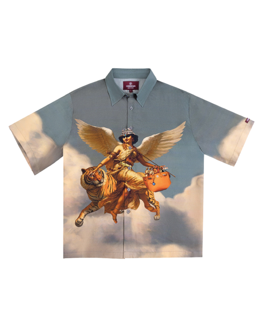 POWERLESS INFLUENCE -RELAXED FIT PRINTED SHIRT