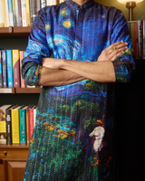 VASUDEVA'S WHIRLPOOL - REGULAR FIT PRINTED EMBROIDERED KURTA SET