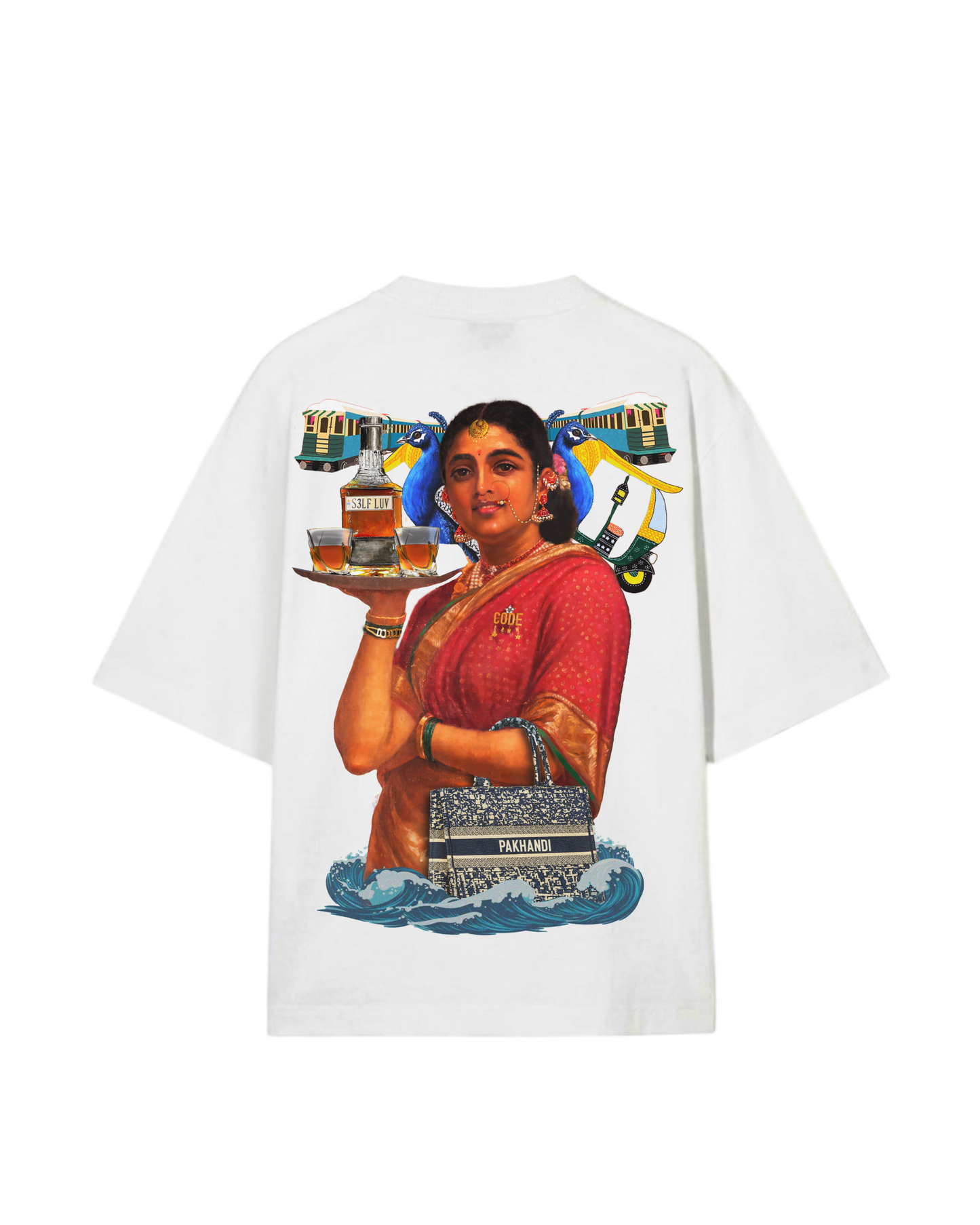 PAKHANDI- OVERSIZED FIT HAND BEADED T-SHIRT