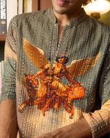 POWERLESS INFLUENCE- REGULAR FIT PRINTED EMBROIDERED KURTA SET