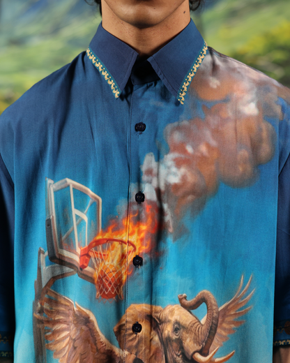 ZIDD- RELAXED FIT PRINTED SHIRT