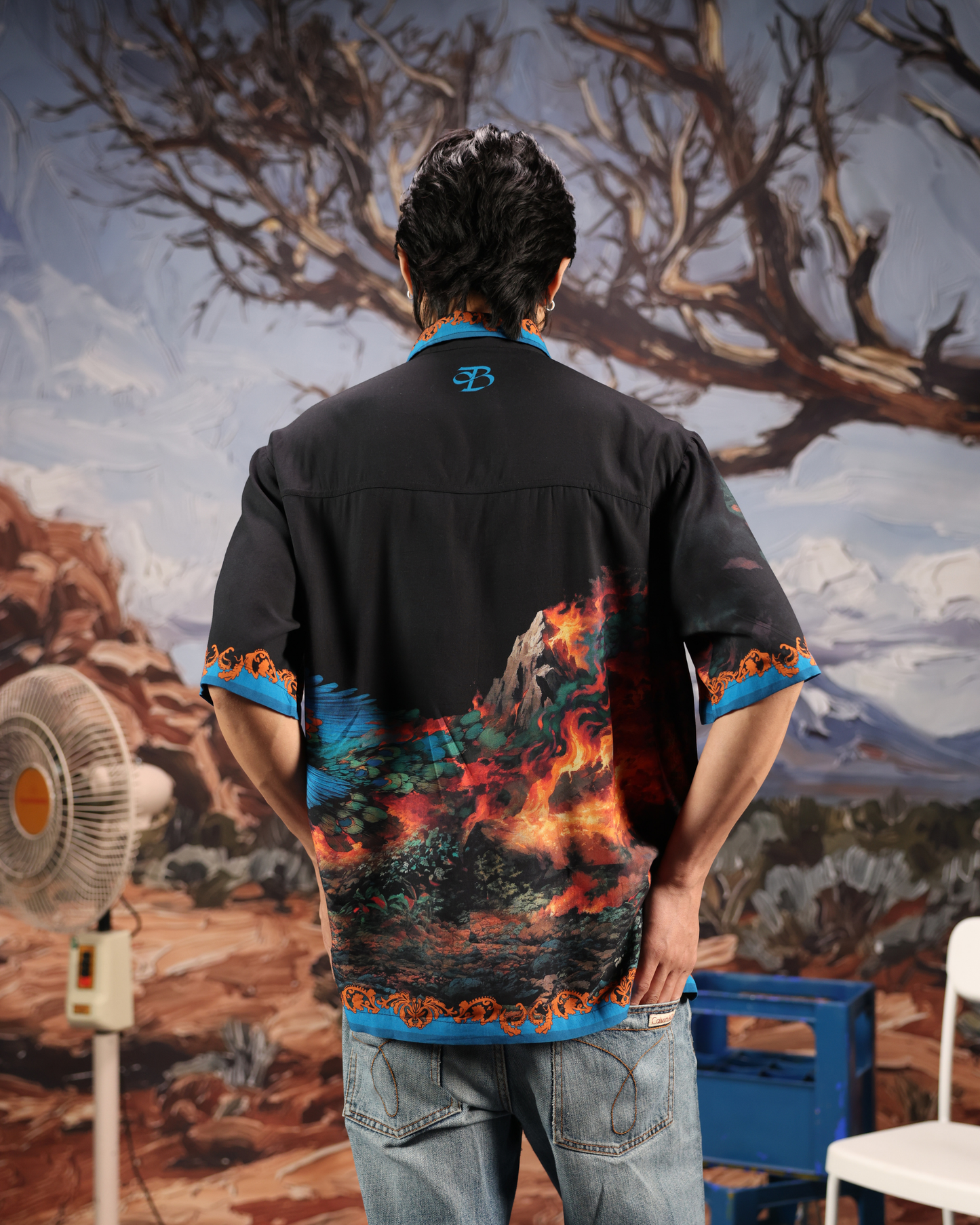 UNBOTHERED AND ELEVATED- RELAXED FIT PRINTED SHIRT