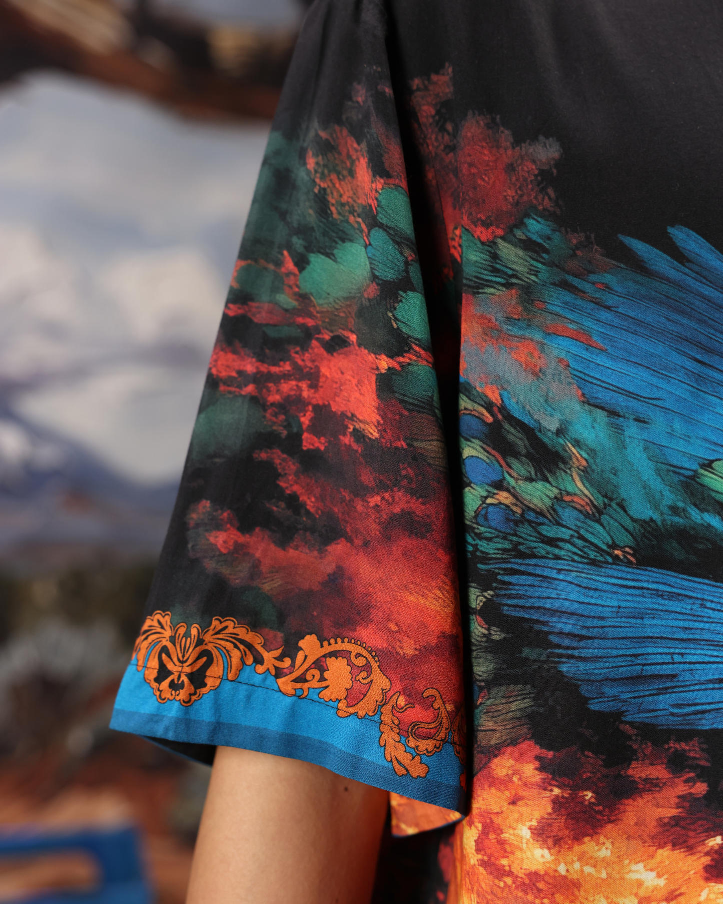 UNBOTHERED AND ELEVATED- RELAXED FIT PRINTED SHIRT