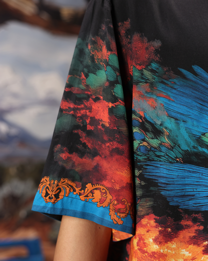UNBOTHERED AND ELEVATED- RELAXED FIT PRINTED SHIRT