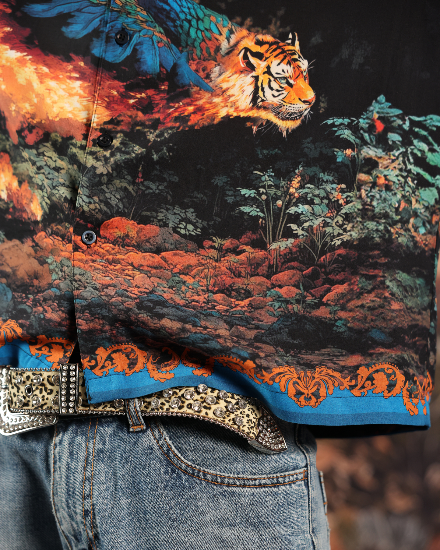 UNBOTHERED AND ELEVATED- RELAXED FIT PRINTED SHIRT