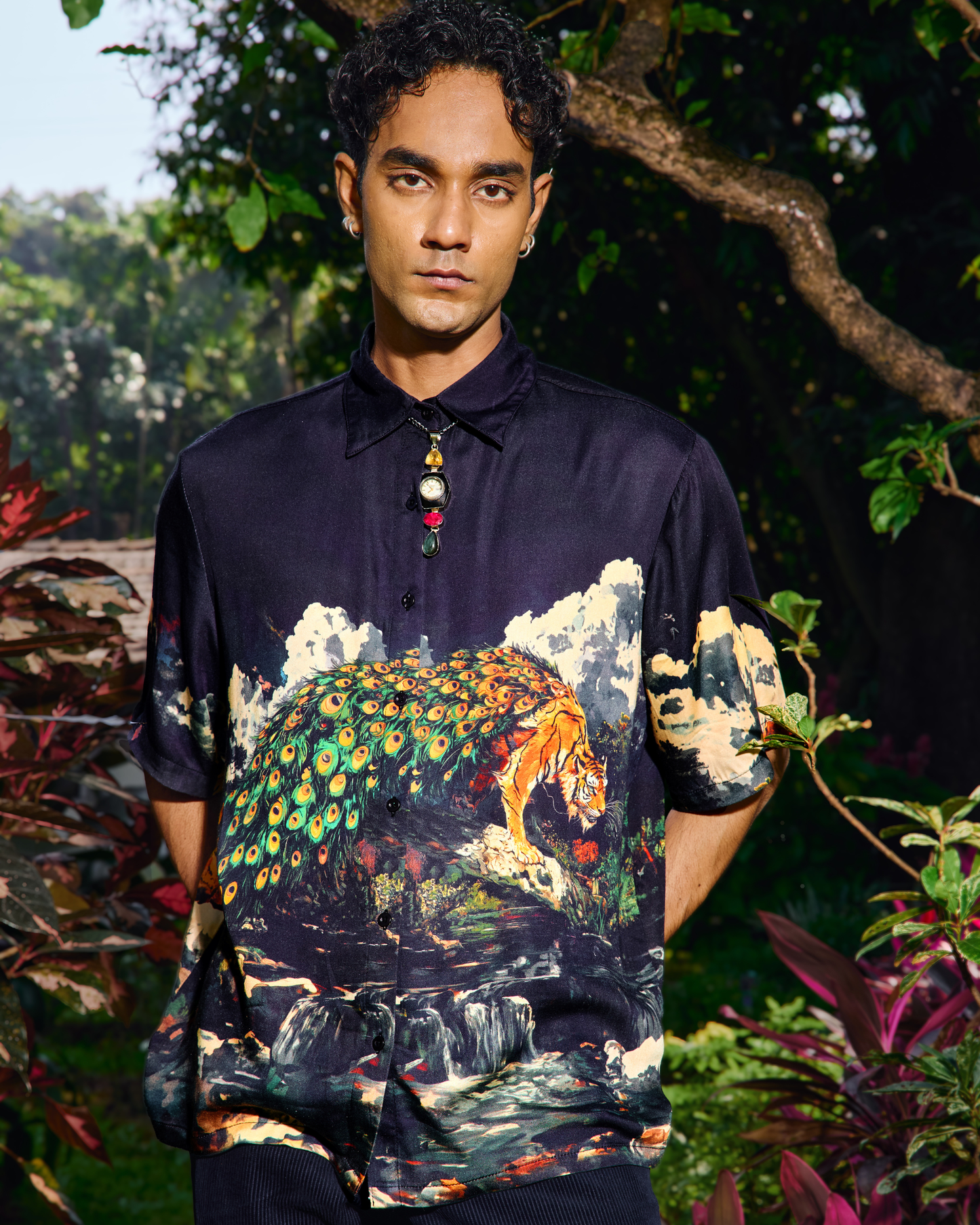 BRWN MASCOT- RELAXED FIT PRINTED SHIRT