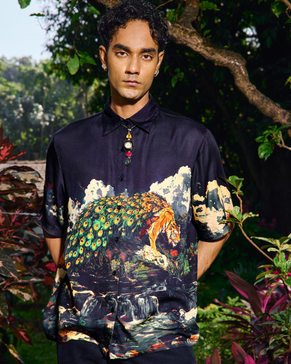 BRWN MASCOT- RELAXED FIT PRINTED SHIRT