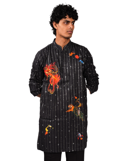 ZERO GRAVITY INTIMIDATION - REGULAR FIT PRINTED EMBROIDERED KURTA SET