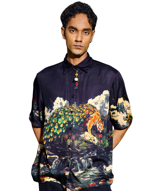 BRWN MASCOT- RELAXED FIT PRINTED SHIRT