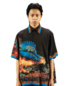 UNBOTHERED AND ELEVATED- RELAXED FIT PRINTED SHIRT