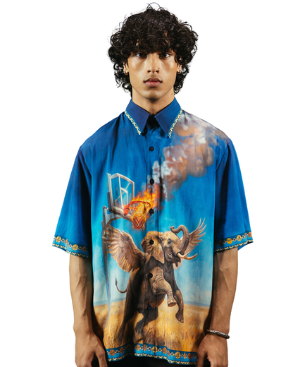 ZIDD- RELAXED FIT PRINTED SHIRT