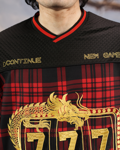 CHAKRA AND CHANCE PLAID- OVERSIZED FIT EMBROIDERED JERSEY