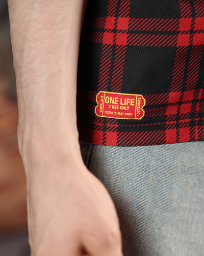 CHAKRA AND CHANCE PLAID- OVERSIZED FIT EMBROIDERED JERSEY