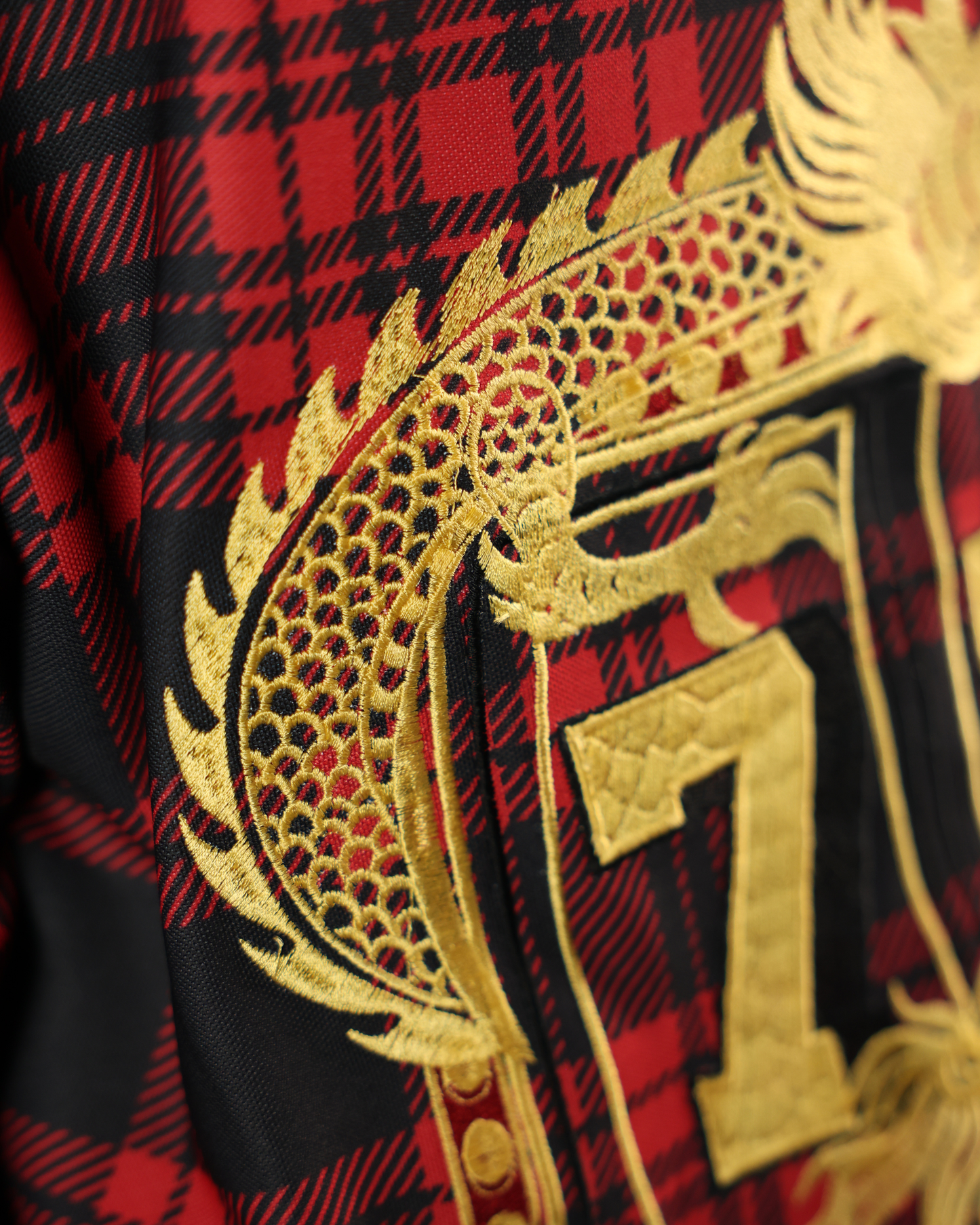 CHAKRA AND CHANCE PLAID- OVERSIZED FIT EMBROIDERED JERSEY