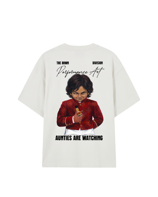 AUNTIES ARE WATCHING - REGULAR FIT HAND BEADED T-SHIRT