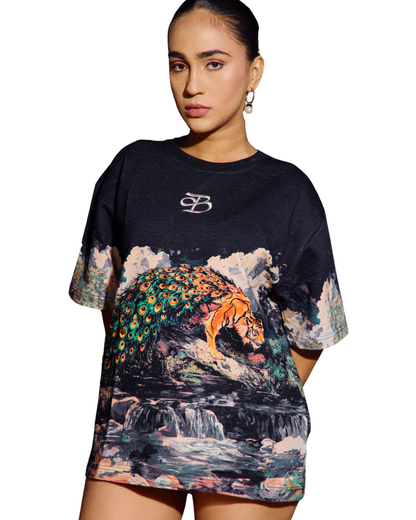 BRWN MASCOT- OVERSIZED FIT EMBROIDERED T-SHIRT