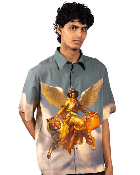 POWERLESS INFLUENCE -RELAXED FIT PRINTED SHIRT