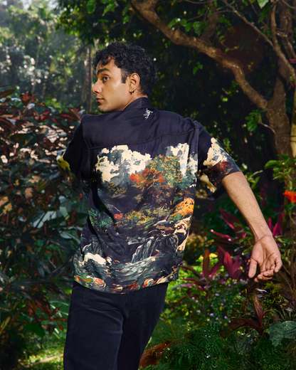 BRWN MASCOT- RELAXED FIT PRINTED SHIRT