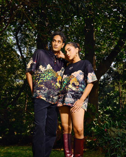 BRWN MASCOT- RELAXED FIT PRINTED SHIRT