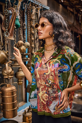 AN EVIL DOER AND A WELL WISHER, CALL HER BOTH- RELAXED FIT PRINTED SHIRT