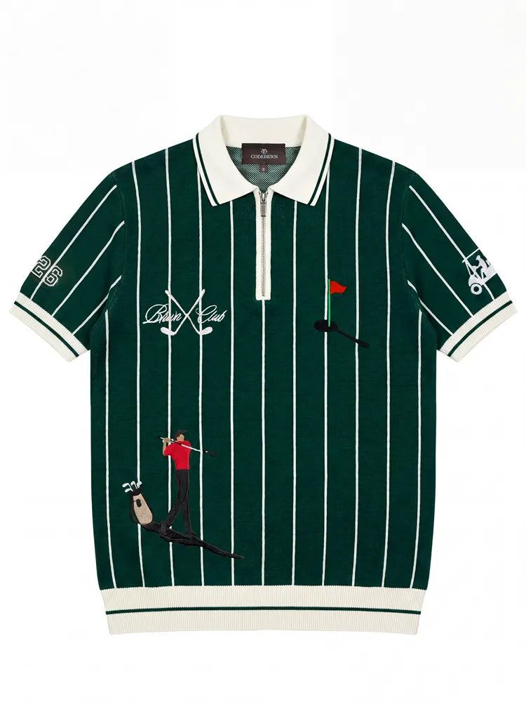 VINTAGE GOLF POLO - YARN-DYED JACQUARD KNIT