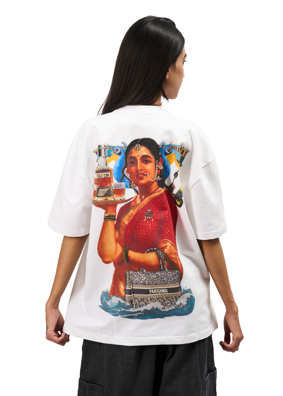 PAKHANDI- OVERSIZED FIT HAND BEADED T-SHIRT