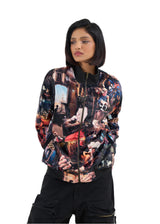 CHAOS IN PEACE - REGULAR FIT PRINTED BOMBER JACKET