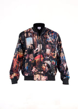 CHAOS IN PEACE - REGULAR FIT PRINTED BOMBER JACKET