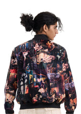 CHAOS IN PEACE - REGULAR FIT PRINTED BOMBER JACKET