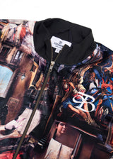 CHAOS IN PEACE - REGULAR FIT PRINTED BOMBER JACKET