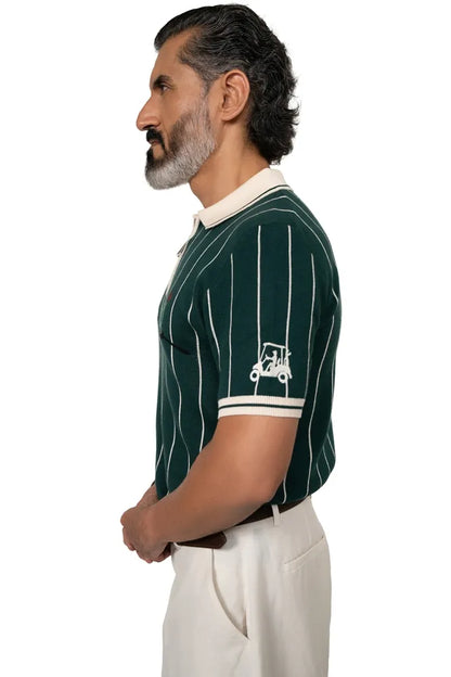 VINTAGE GOLF POLO - YARN-DYED JACQUARD KNIT