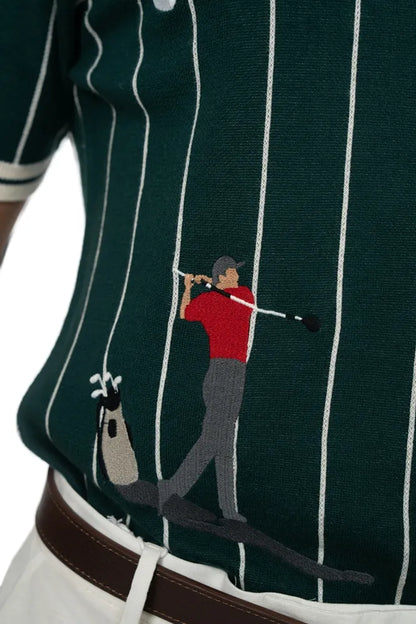 VINTAGE GOLF POLO - YARN-DYED JACQUARD KNIT