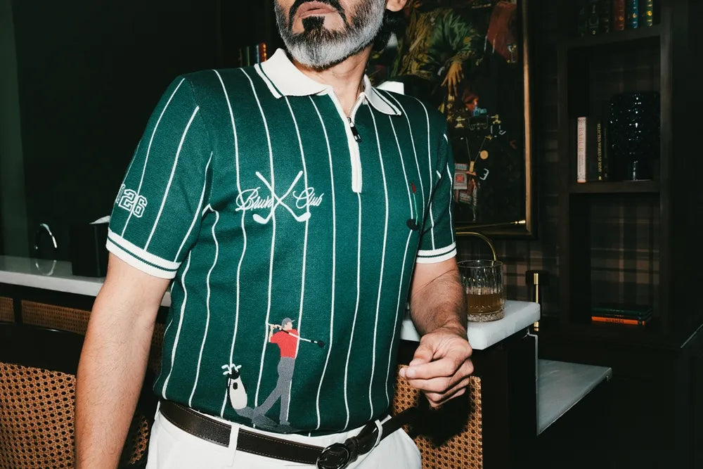 VINTAGE GOLF POLO - YARN-DYED JACQUARD KNIT