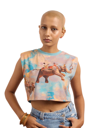 BREAKING PARAMPARAS  - CROPPED TOP WITH SHOULDER PADS