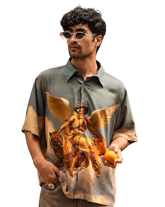 POWERLESS INFLUENCE -RELAXED FIT PRINTED SHIRT