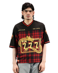 CHAKRA AND CHANCE PLAID- OVERSIZED FIT EMBROIDERED JERSEY