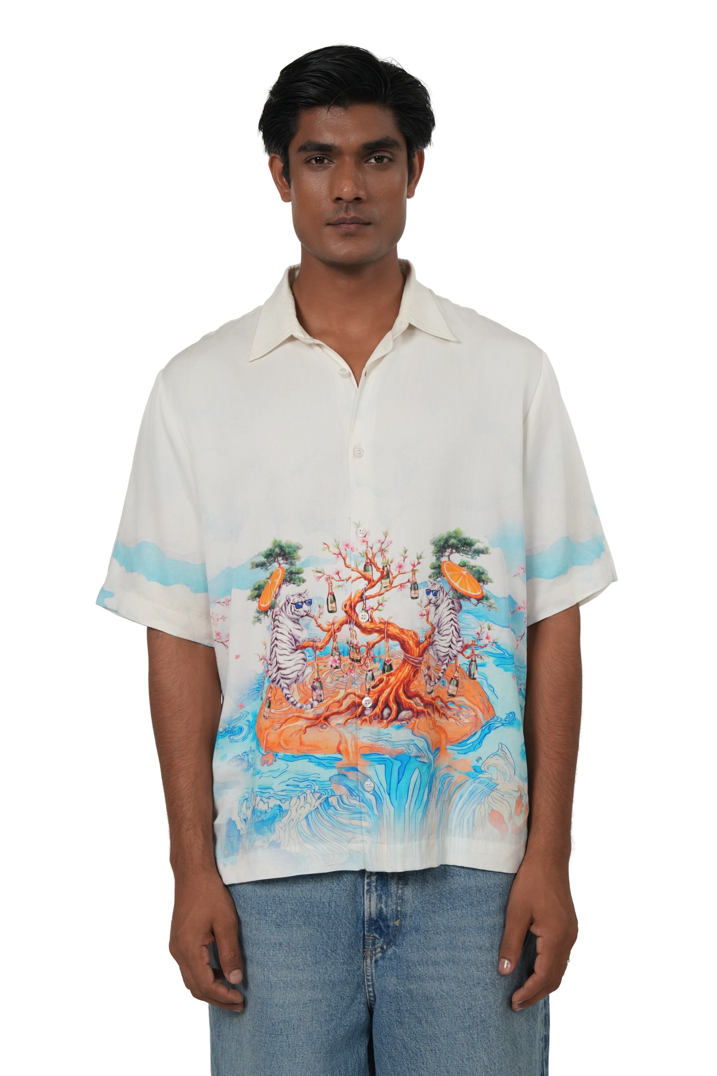 TRIPPY PARADISE- RELAXED FIT PRINTED SHIRT