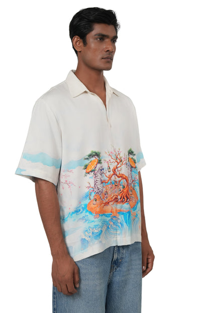 TRIPPY PARADISE- RELAXED FIT PRINTED SHIRT
