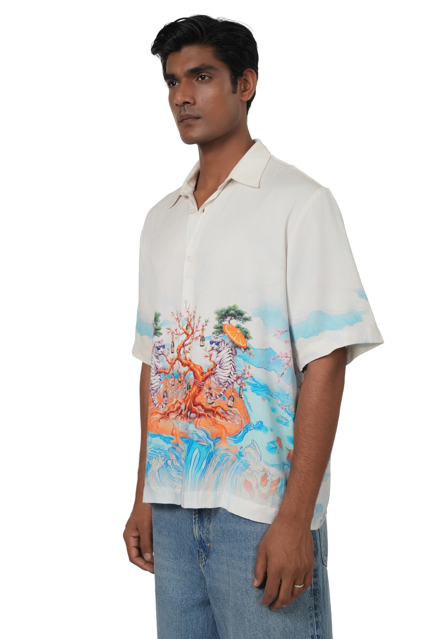 TRIPPY PARADISE- RELAXED FIT PRINTED SHIRT