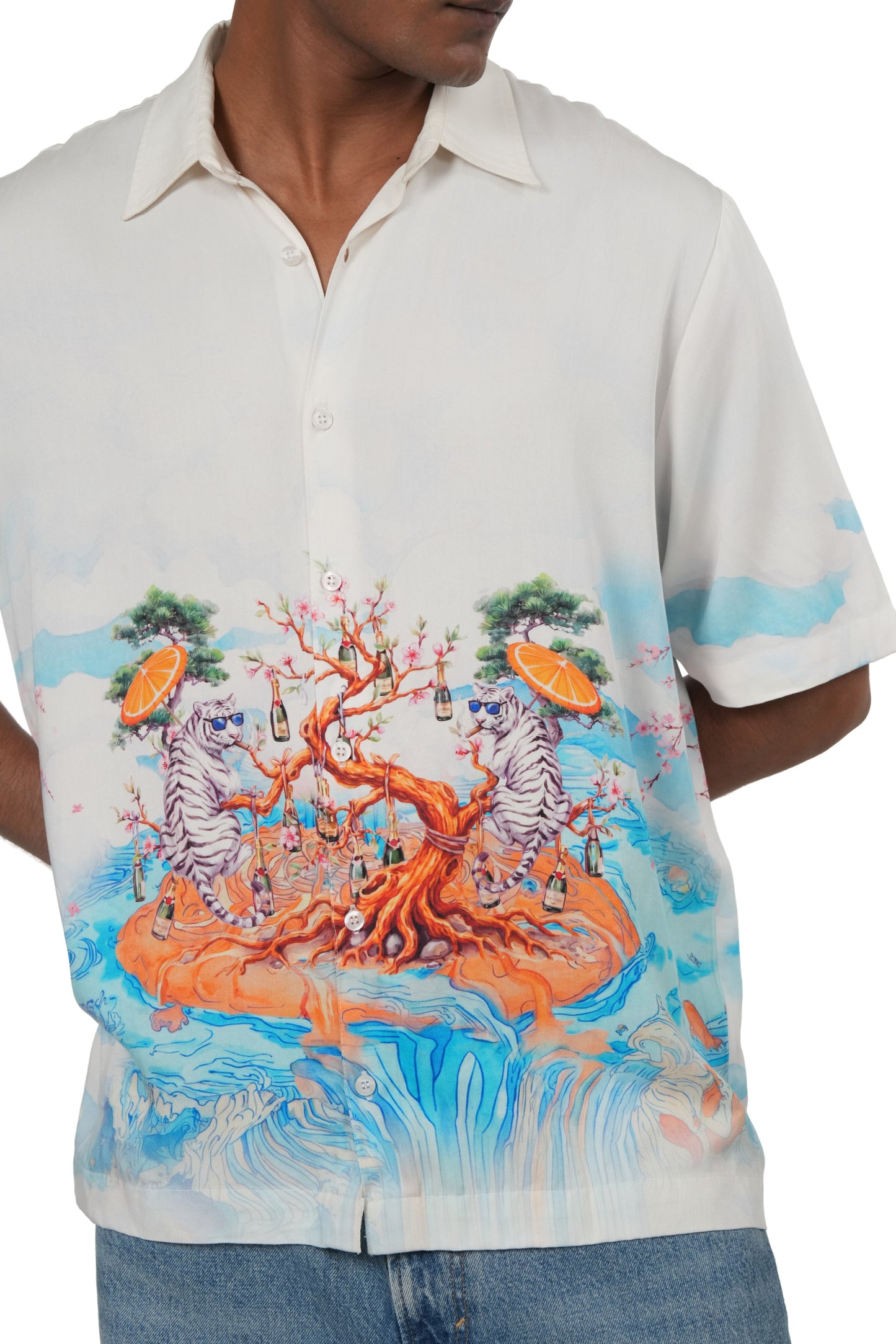 TRIPPY PARADISE- RELAXED FIT PRINTED SHIRT